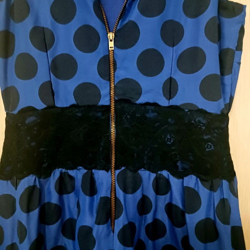 BSB dress blue with navy polka dots like new, size Small (XS)