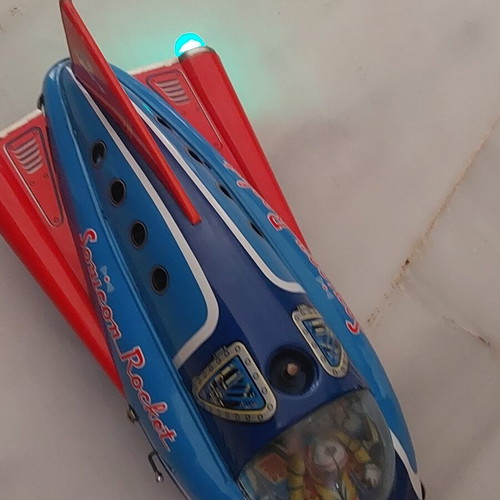 Masdaya Sonicon Space Patrol Car vintage tinplate rocket used