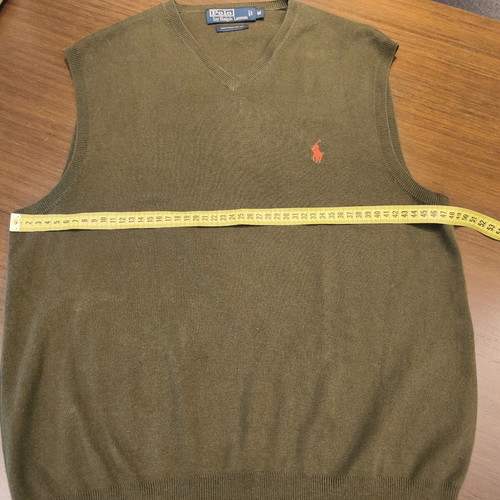 Polo Ralph Lauren Green Sweater Vest 100% Pima Cotton Men’s M Like New