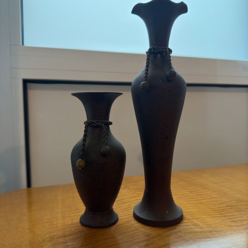Set of 2 decorative vases used, minimal ethnic style