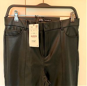 Zara faux leather παντελόνι - L