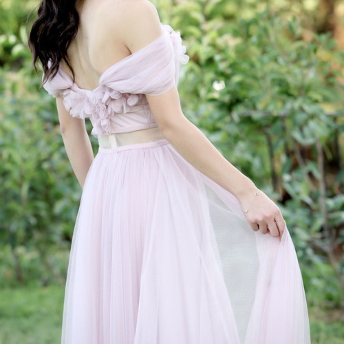 Evening dress long pink size XS like new