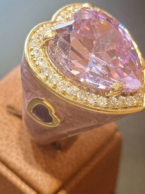 Silver 925 ring with enamel and yellow gold plating k24 new