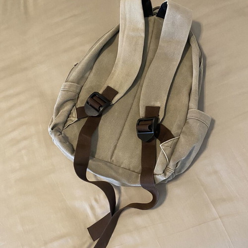 Backpack like new, khaki-olive color, stonewashed style