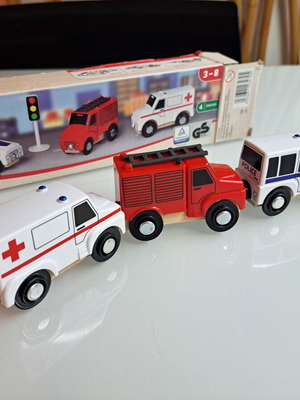 Playtive Junior Emergency Vehicles new, wooden with magnetic couplings