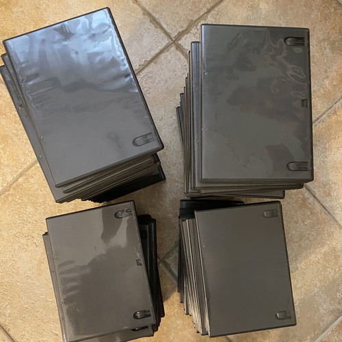DVD cases pack of 82 like new, single black