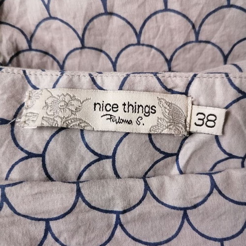 Nice Things cotton skirt like new, size M, gray and blue