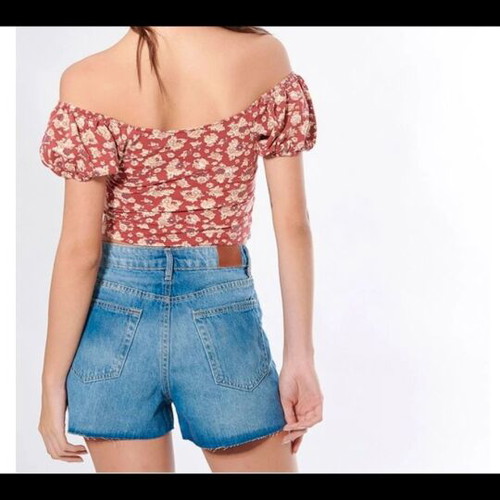 Pink Woman denim shorts new, size M 38 10, blue