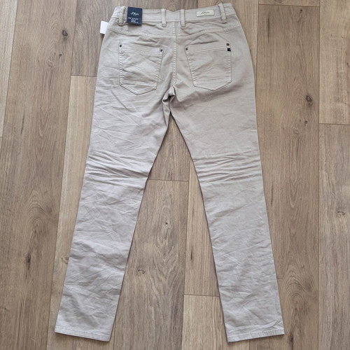 S.Oliver Denim Gwen Boyfriend Jeans W34 L32 Beige Loose Fit New
