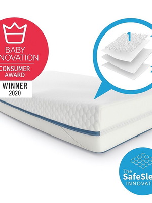 AeroSleep Evolution Premium комплект матрак и протектор за бебешко креватче 120x60x12см нов