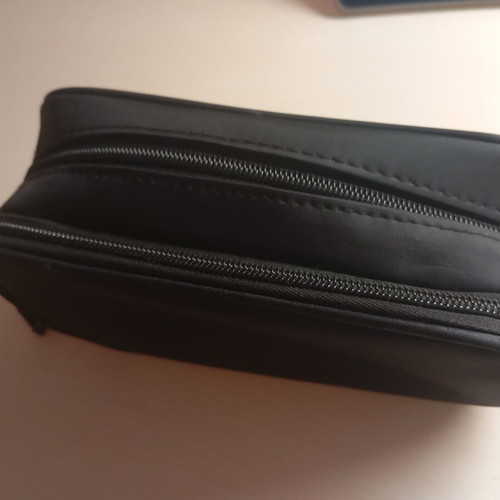 Toiletry bag like new, black, 2 compartments with many slots