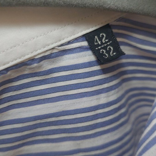 Massimo Dutti Striped Shirt Used, Size M, White-Blue