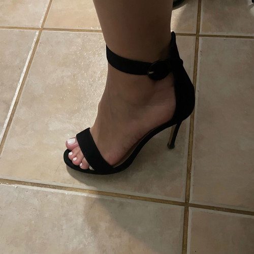 Black suede sandals