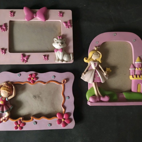 Girls' photo frames used, pack of 3