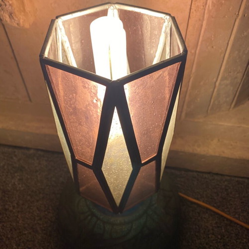 Vintage Celtic pottery lamp base used