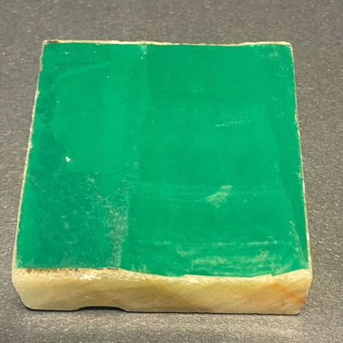 Vintage onyx stone ashtray used with green plastic base