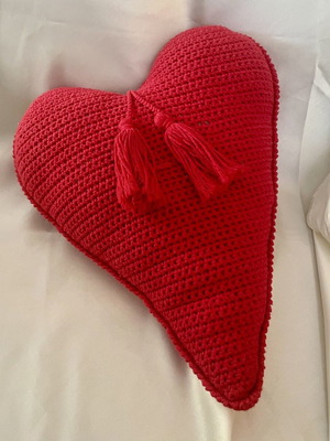Handmade heart decorative pillow medium size