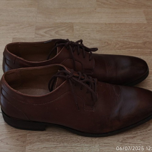 Haralas Men's Leather Dress Shoes Used Brown Size 41