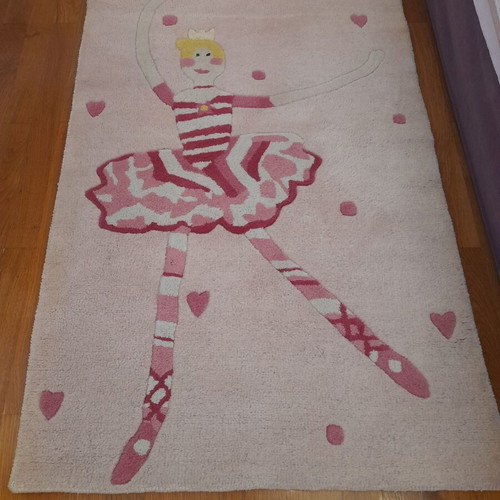 Handmade wool rug Harlequin Pirouette model like new 90×140
