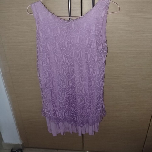 Sleeveless summer blouse Italy, like new, purple, one size