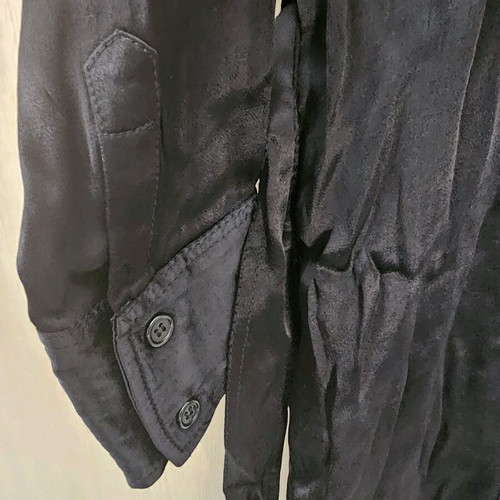 Zara Black Satin Dress With Buttons And Belt Medium Like New
