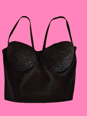 Crop top corset black, like new, size S