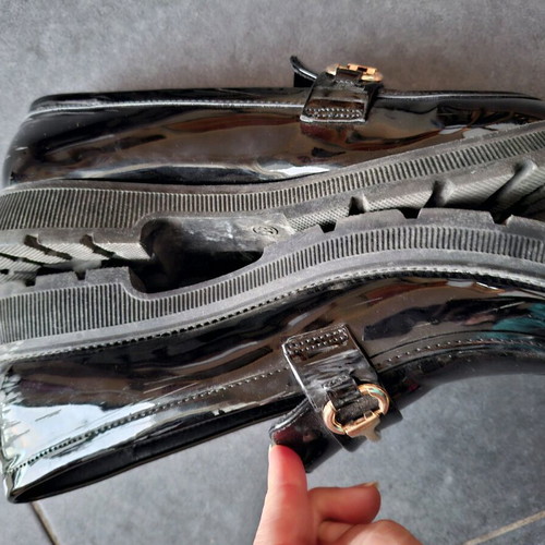 Exe moccasin shoes size 36 like new, black patent leather