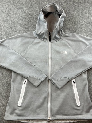 The North Face women's fleece jacket with hood, used, size L, gray