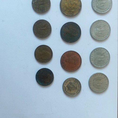 Old coins used, pack of 55 from various countries