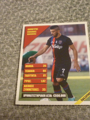 Dimitris Kolovos Panionios football card used 2013