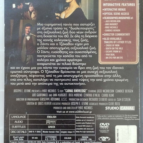 Carnal Knowledge DVD like new with Greek subtitles