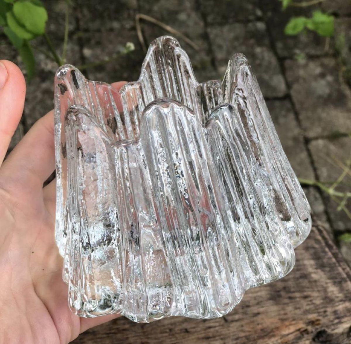 nybro sweden ニーブロー クリスタル ボルケーノ キャンドルホルダー Nybro Volcano crystal candle holder, new - € 40,00 - Vendora.cy