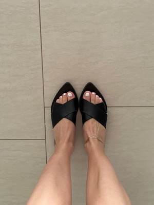 Ulysses leather sandals used, black, size 38