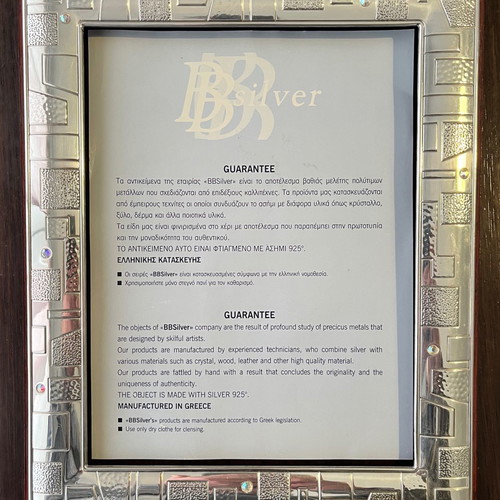 BBSilver Silver Frame .925 New with Decorative Stones