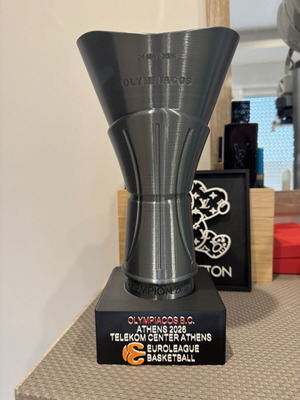 Κύπελλο EuroLeague Olympiacos BC 2026 μεταχειρισμένο με βάση 30 εκατοστά ύψος