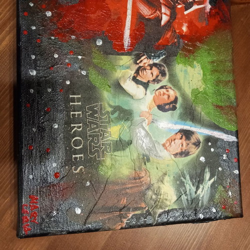 Star Wars canvas wall art handmade 30×20cm like new