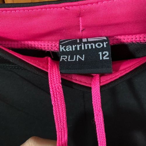 Karrimor women's 3/4 sports leggings used, size small, black/pink