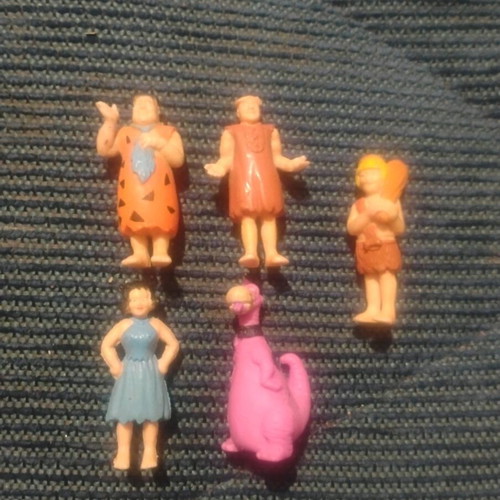 Flintstones figures from chocolate eggs used