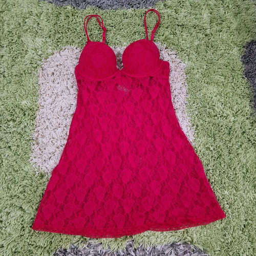 H&M red lace push up negligee, like new, size S