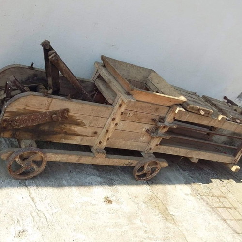 Agricultural machine used, old collectible museum piece
