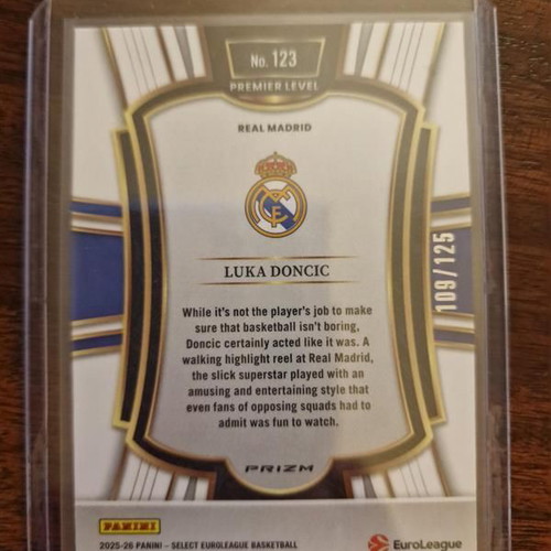 Panini Euroleague Select Real Madrid Luka Doncic card new
