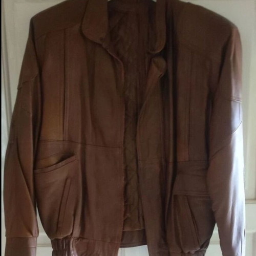 Men's leather jacket like new, brown, sizes M L