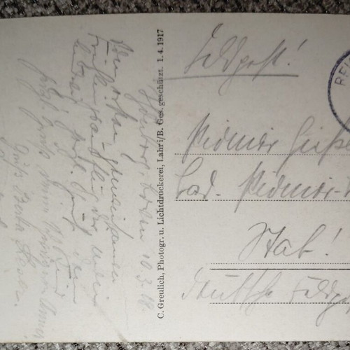 Feldpost World War I 1918 postcard new
