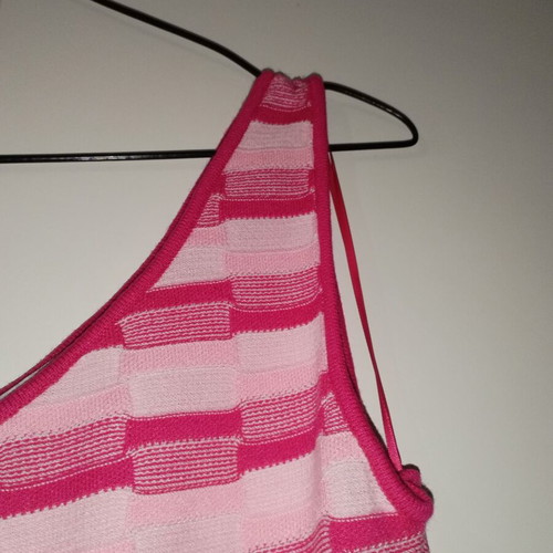 Bershka club dress with one shoulder, size M, like new, white pink