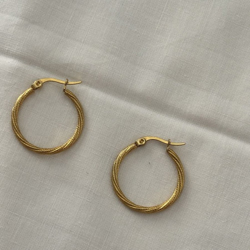 Iron golden rings with a twisted design.