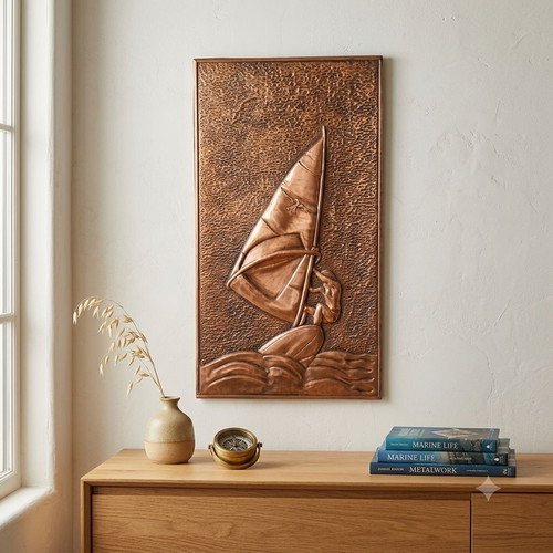 Copper painting Surfer used, 35x19 cm