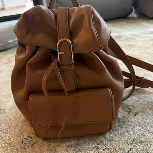 Furla Flow S leather backpack, brandy brown