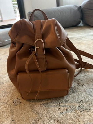 Furla Flow S leather backpack, brandy brown