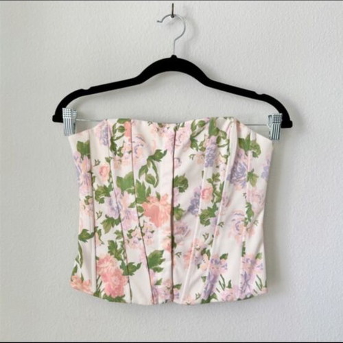 Zara floral corset top with pastel flowers like new, size XS