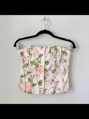 Zara floral corset top with pastel flowers like new, size XS